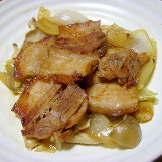 豚バラ肉とショウガのニンニクソテー